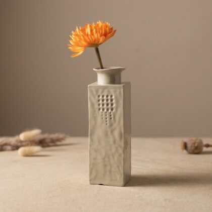 Handgefertigte Keramik-Vase Beige Unikat