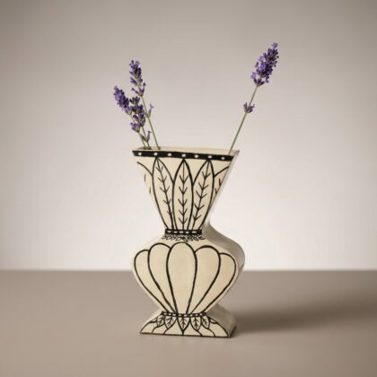 Handgefertigte Keramik-Vase Floral | Unikat aus Steinzeug