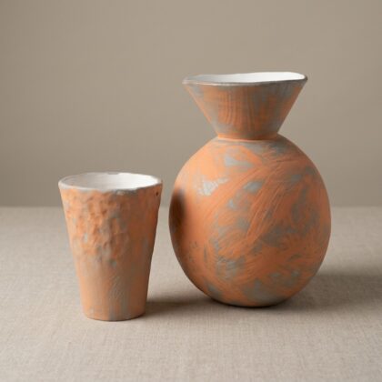Keramik Unikat: Vase und Becher Set